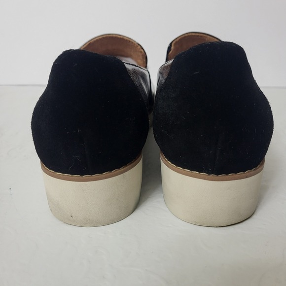 Vionic Kensley Black Patent Leather Suede Loafer Shoes Women Size 8 Office Chic - Picture 4 of 10